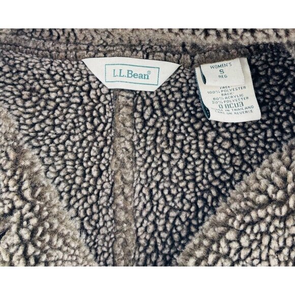 LL Bean Womens Shearling-Lined Button Up Vest Brown Small - Picture 2 of 3